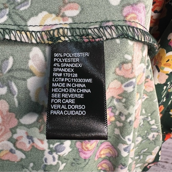 Perceptions New York Large Green Floral Midi Dress NEW - Picture 11 of 12